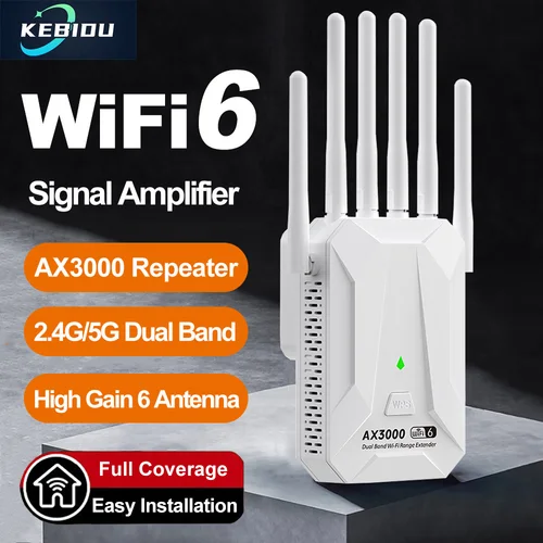Repetidor AX3000 WiFi 6, enrutador inalámbrico de doble banda, 2,4G/5GHz, Wi-Fi 6, amplificador de señal para el hogar, extensor de rango Wifi de red de largo alcance