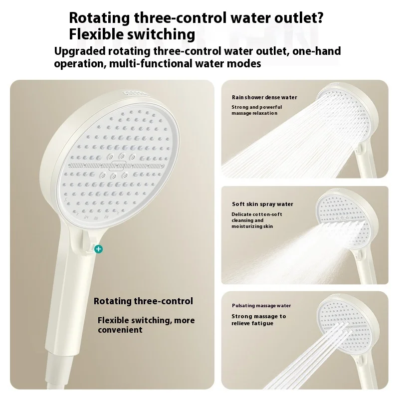 

High Pressure Showerhead Handheld Sprayer Household 4 Modes Adjustable Shower Head Water Saving Bathroom Accessories