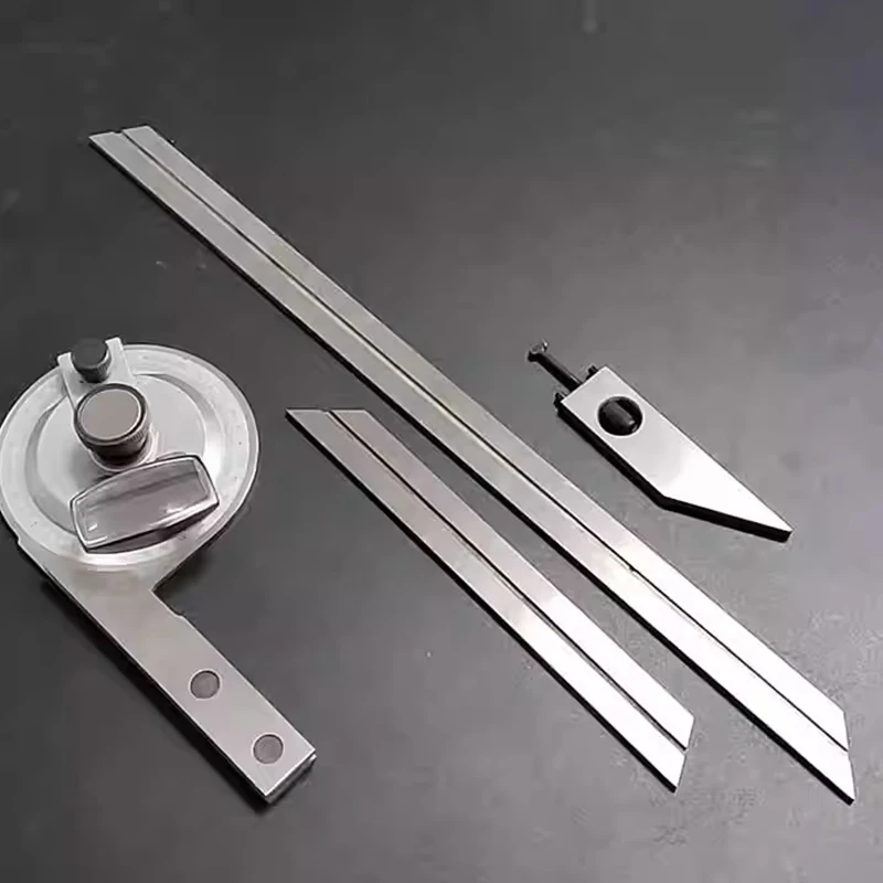 360 ° Régua de ângulo universal, transferidor de aço inoxidável, alta precisão, instrumento de medição para carpintaria, ferramentas com lupa