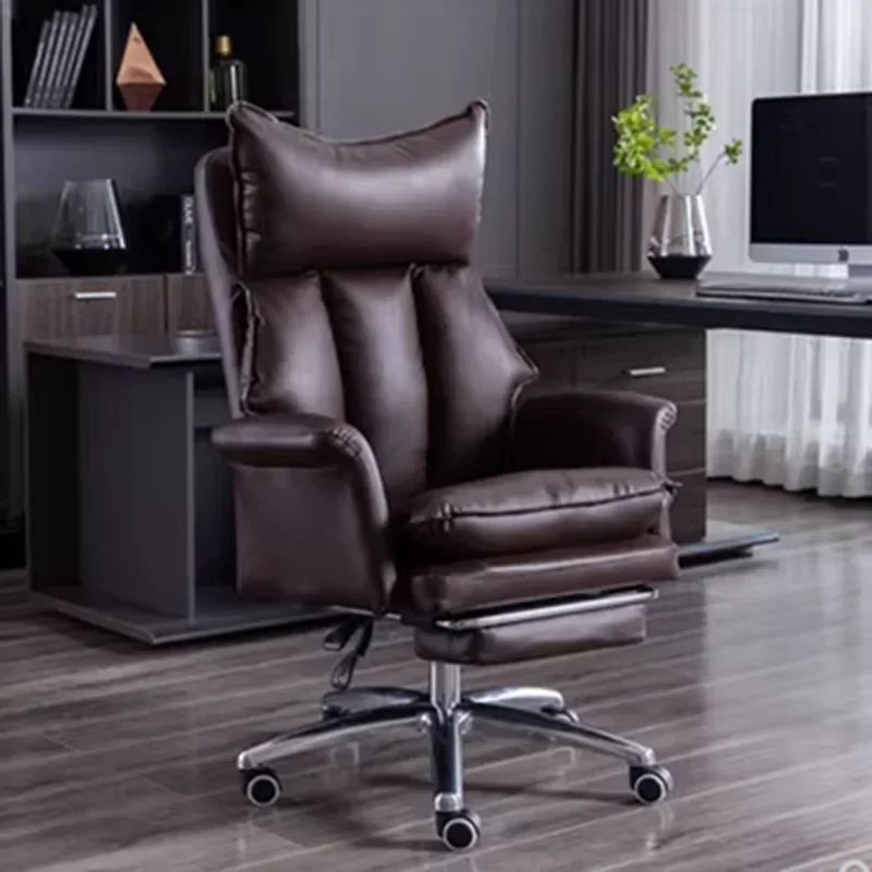 

Back Leather Cushion Office Chair Recliner Modern Design Pillow Soft Swivel Chair Lazy Comfortable Silla De Playa Home Furniture