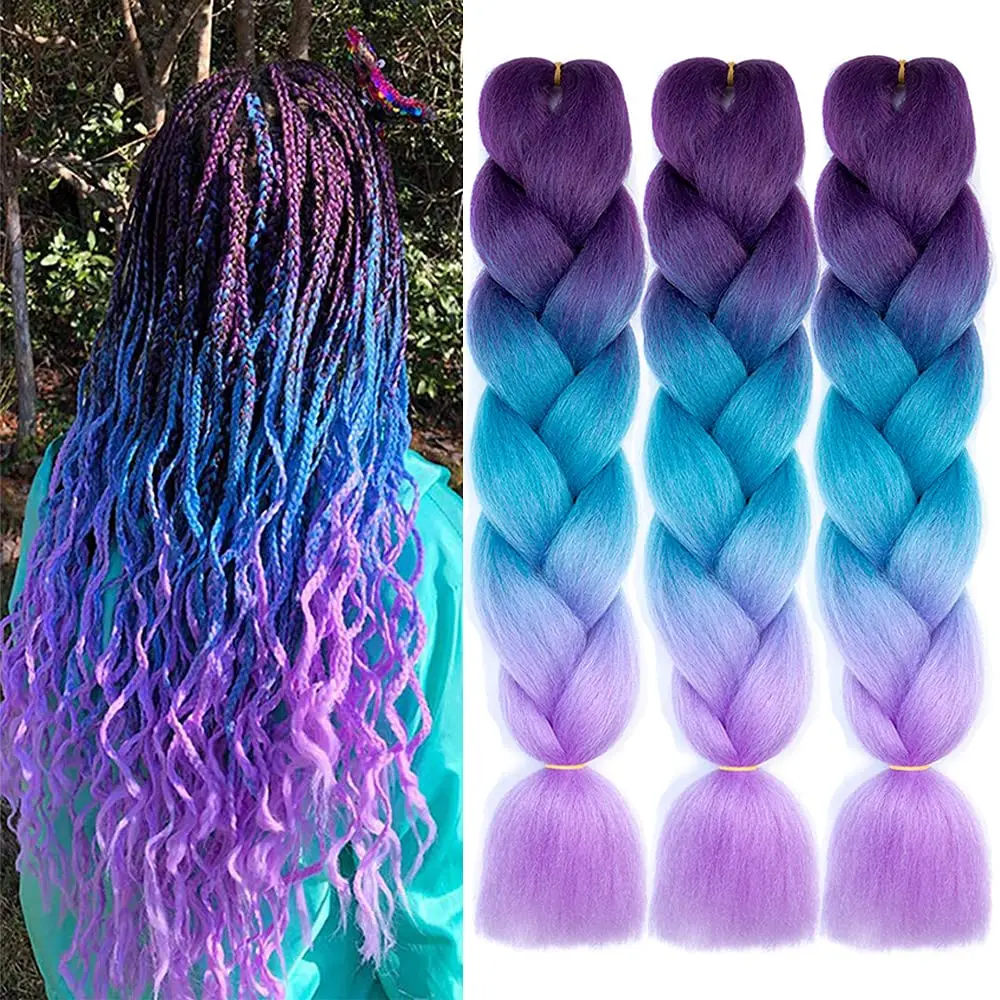 

Pink Jumbo Braid Crochet Braids Hair Extension Ombre Color Rainbow Jumbo Braiding For Twist Braiding Jumbo Box Braiding Hair