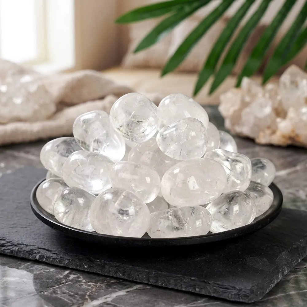 Polished White Quartz Crystal Gravel, Raw Natural Gemstone Specimen for Home Decoration, Energy Healing Rock Stone