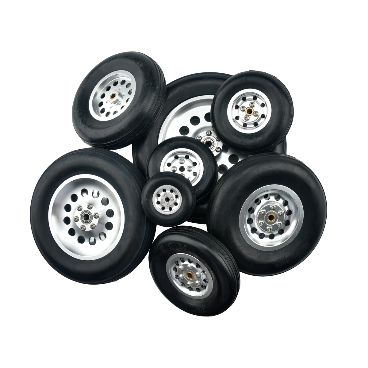 1Pair High Quality Rubber Wheel Tire W/ Aluminum Hub 1.75