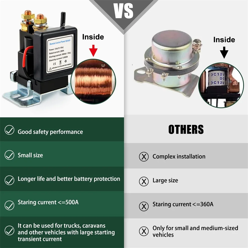 Pil anahtarı röle 12V 500A/200A kumandalı anahtarı hızlı kes kesim İzolatör anahtarı anti-hırsızlık uzaktan kumandalı anahtar