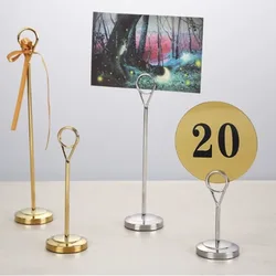 Stainless Steel Restaurant Tabletop Metal Table Number Stand Place Card Holder Photo Holder Clips Menu Stand