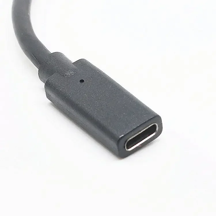 Codo 90 grados USB 2.0 tipo C Cable de extensión de datos Cable de alimentación de audio negro macho a hembra 20 cm