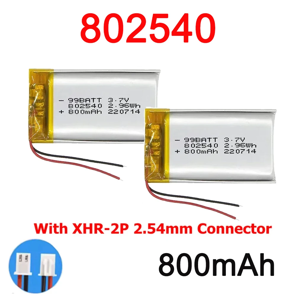 802540 3.7V 1-5PCS Li-Po 800mAh Lithium Polymer Battery 852540 Scan Code Instrument Speaker Driving Apparatus MP4