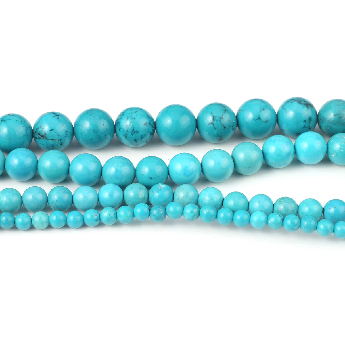 Natural Stone Beads Round Shape Blue Turquoise Gemstone Spacing Loose Beaded Jewelry Making DIY Necklaces Bracelet Accessories