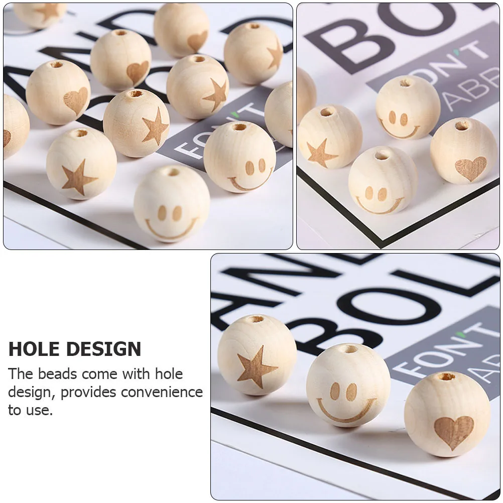 

50 Pcs Wooden Beads DIY Jewelry Accessories Unfinished Small Hole Schima Superba Material Bead String Craft Loose Beads