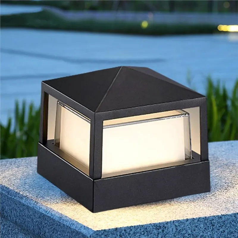 A64Z Landscape Pillar Head Lights 12W Waterproof Outdoor LED Lawn Lamp For Porch Courtyard Patio Fence Gate Column Illumination