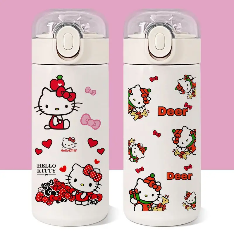 Sanrio Hello Kitty Anime Figuret Thermos Cup Girl Student Child Water Cup Good Looking Cup Bounce Sippy Gift Cute Cartoon Y2K Kt