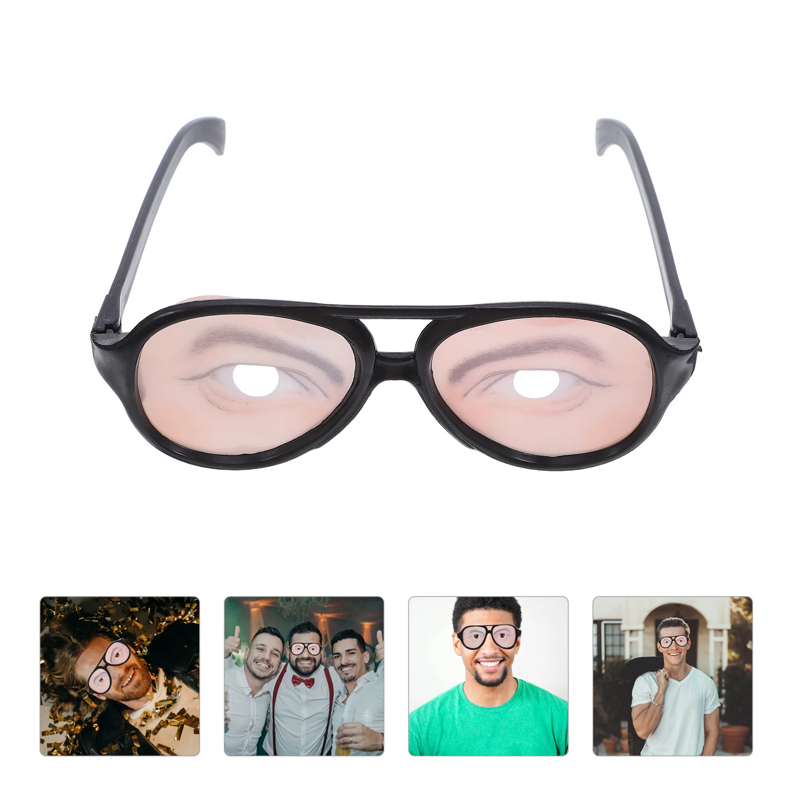 

Funny Glasses Big Frame Prank Eyewear For Halloween Party Cosplay Masquerade Trick Props Lightweight Novelty