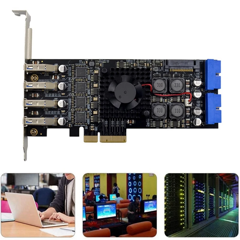 

1Set PCI-E X4 ST676 NEC720202 USB3.0 Card 8-Port USB3.0 SATA Powers Industrial Vision High-Speed Conversion Card