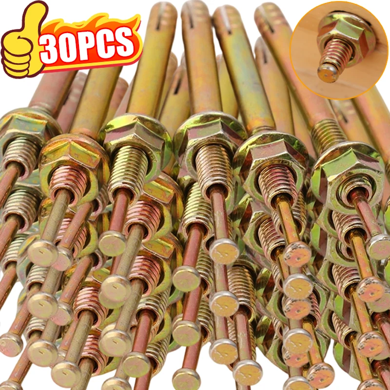 

30/2PCS Carbon Steel Expansion Bolts Drywall Screw Concrete Wall Plugs Hammer Drive Anchors Heavy Duty Fixed Fastener Screws