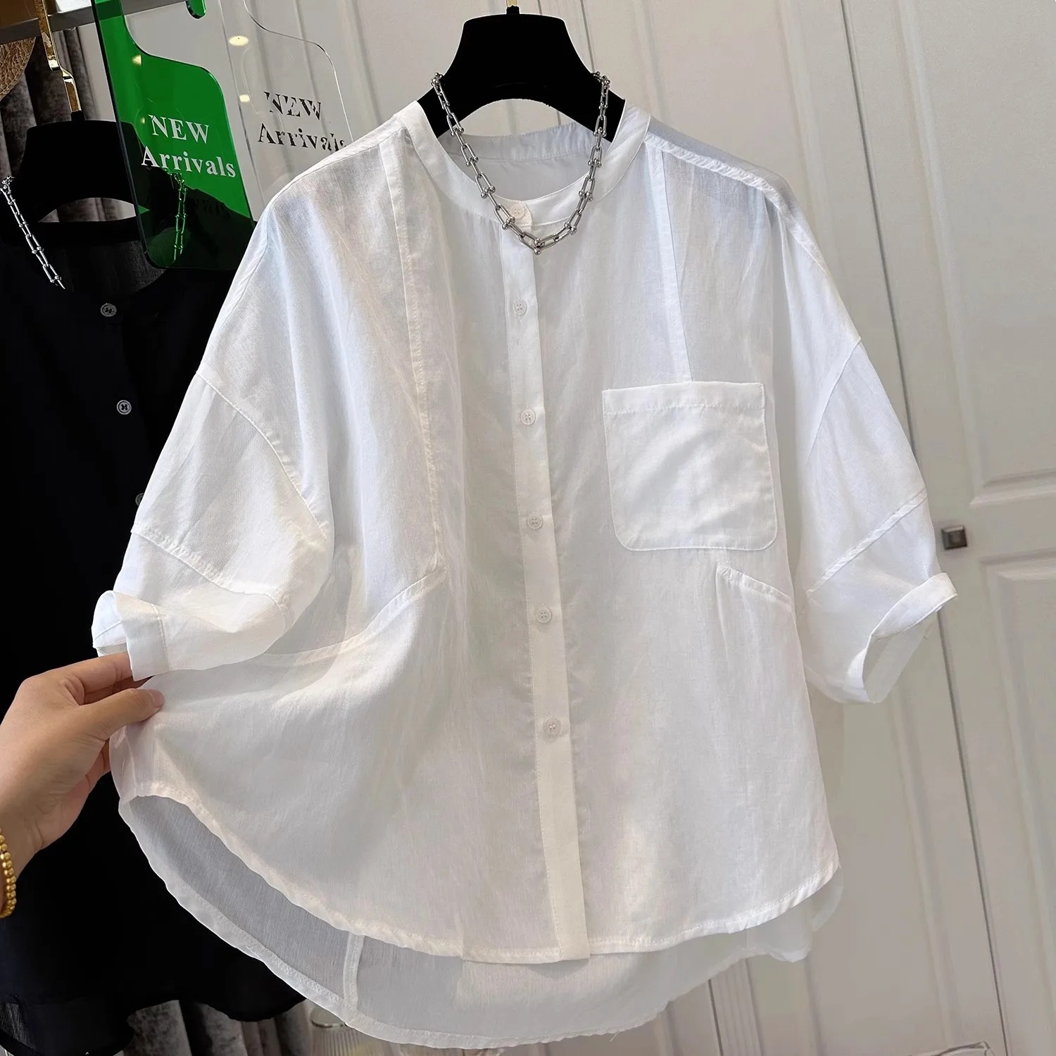 Ele leve algodão linho irt feminino svel respirável verão topo fino transparente sle casual commute sle