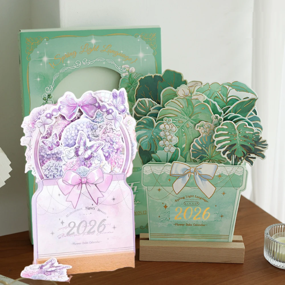 

Настольный календарь с цветами на 2026 год, изысканный мини-календарь, настольный календарь, ежемесячный планировщик для домашнего офиса, декор стола