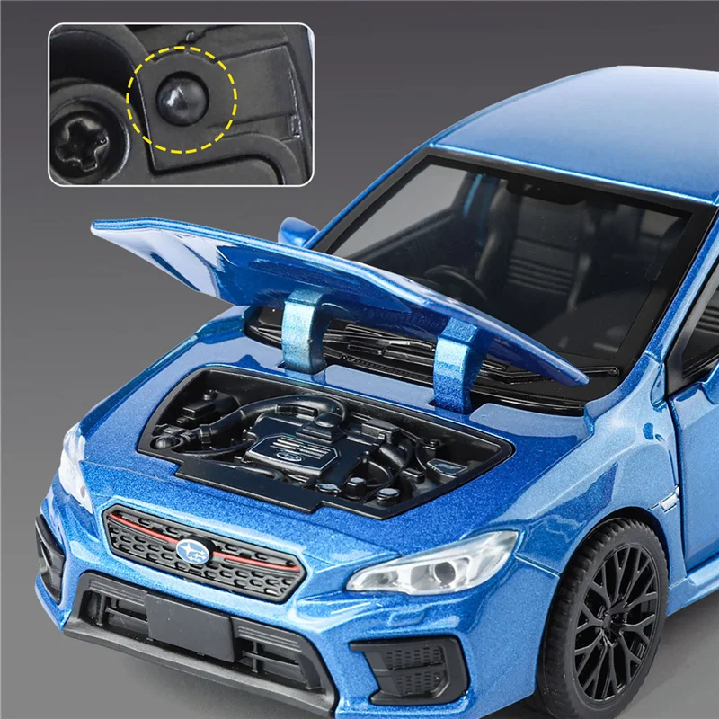 1:30 سوبارو امبريزا WRX STI سبيكة سيارة رياضية نموذج Diecasts المعادن سباق السيارات المركبات نموذج محاكاة ضوء الشمس الاطفال اللعب هدية #6