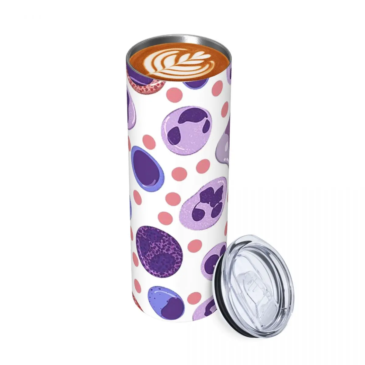 

Большой стакан из нержавеющей стали с рисунком белых кровяных клеток, кружки с вакуумной изоляцией, термохолодные чашки, соломинки с крышкой, 20 унций