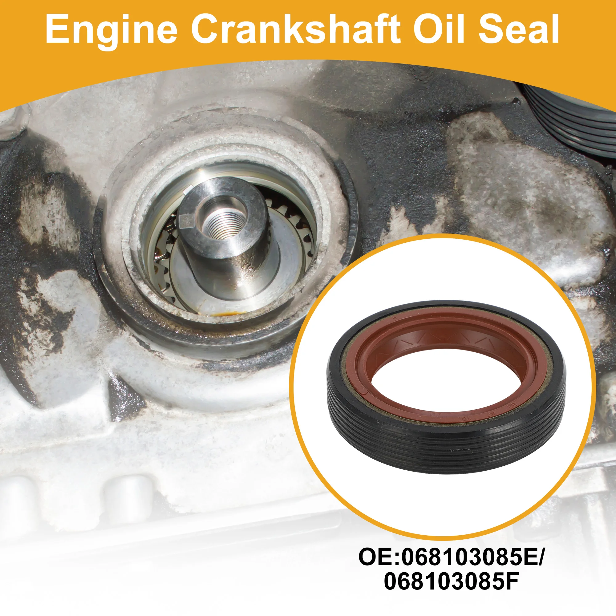 

UXCELL Front Crankshaft Oil Seal for VW for Audi No.068103085E/068103085F Main Seal