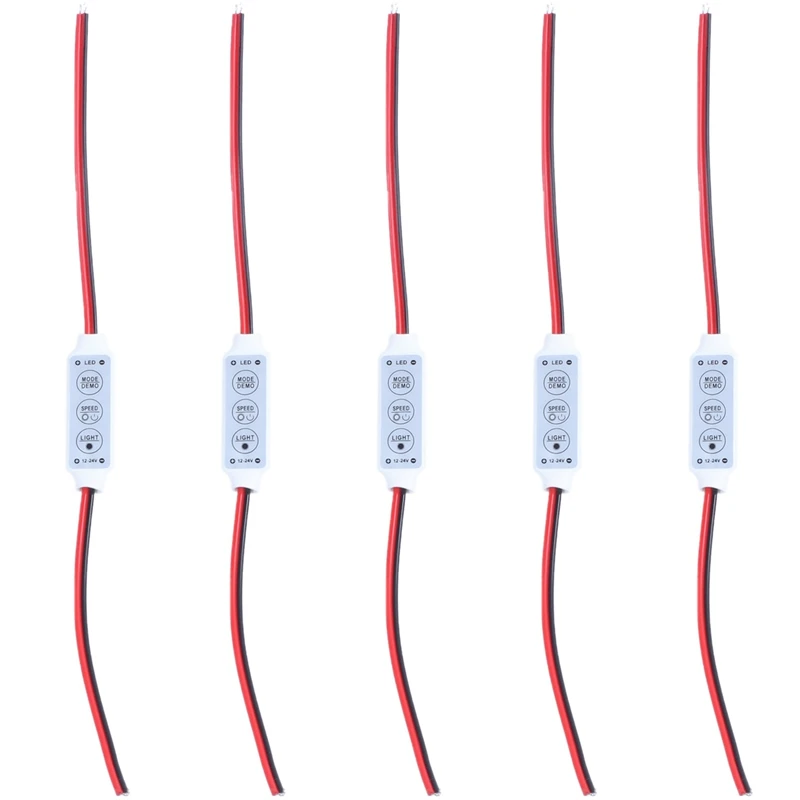 5X LED Dimmer 12A 12V-24V For LED Strips Monochrome Controller