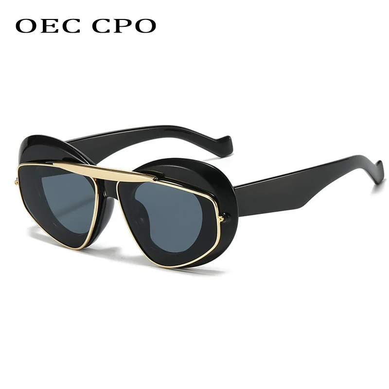 

2024 New Oversized Square Sunglasses Women Fashion Black Punk Sun Glasses Female Retro Shades UV400 Party Eyewear