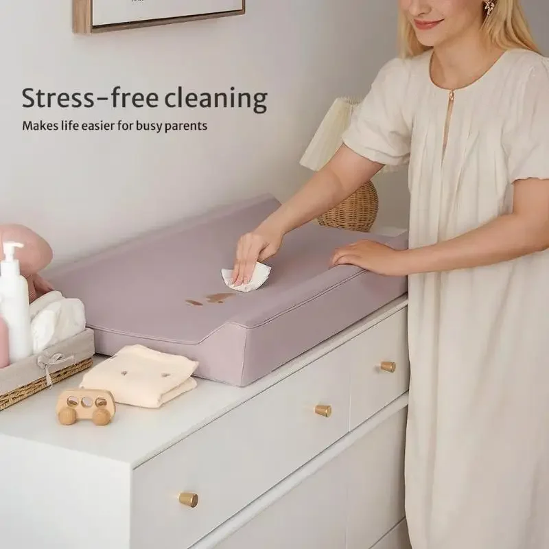 وسادة تغيير حفاضات الأطفال من جلد البولي يوريثان، مقاومة للماء وسهلة التنظيف، مغير الحفاضات لخزانة الملابس أو الطاولة 15UB #6