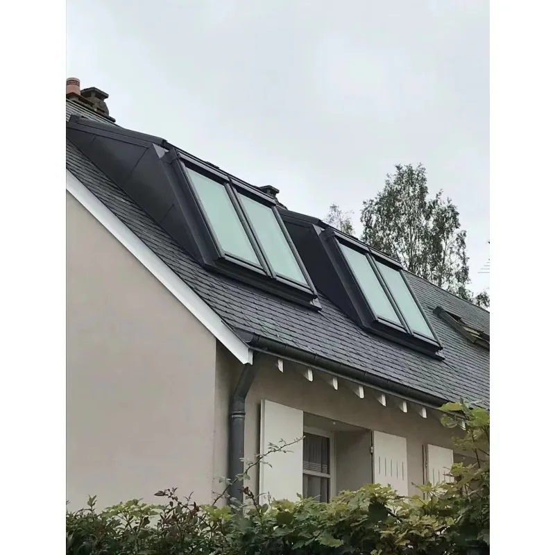 Modern automatic sunroof waterproof aluminum alloy double-layer tempered glass vertical opening for thermal insulation