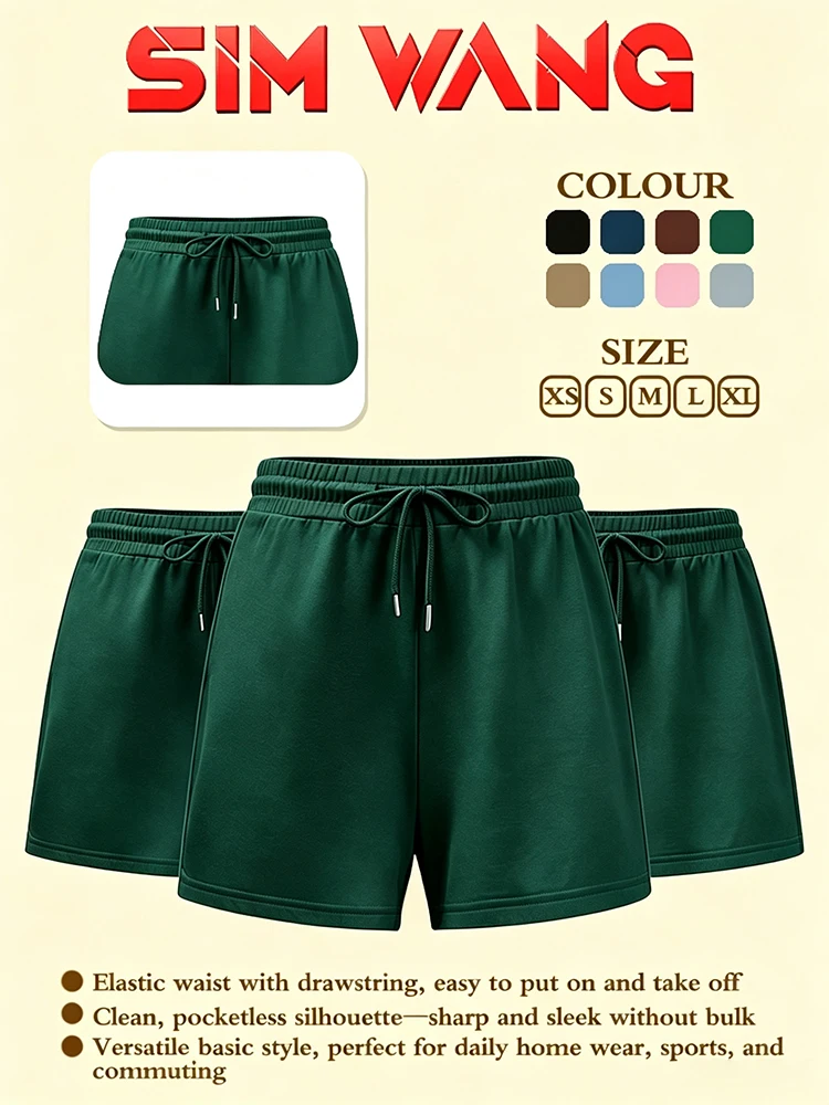 Summer new style casual sport multi-purpose dark green short loose-fitting leggings set of three pieces
