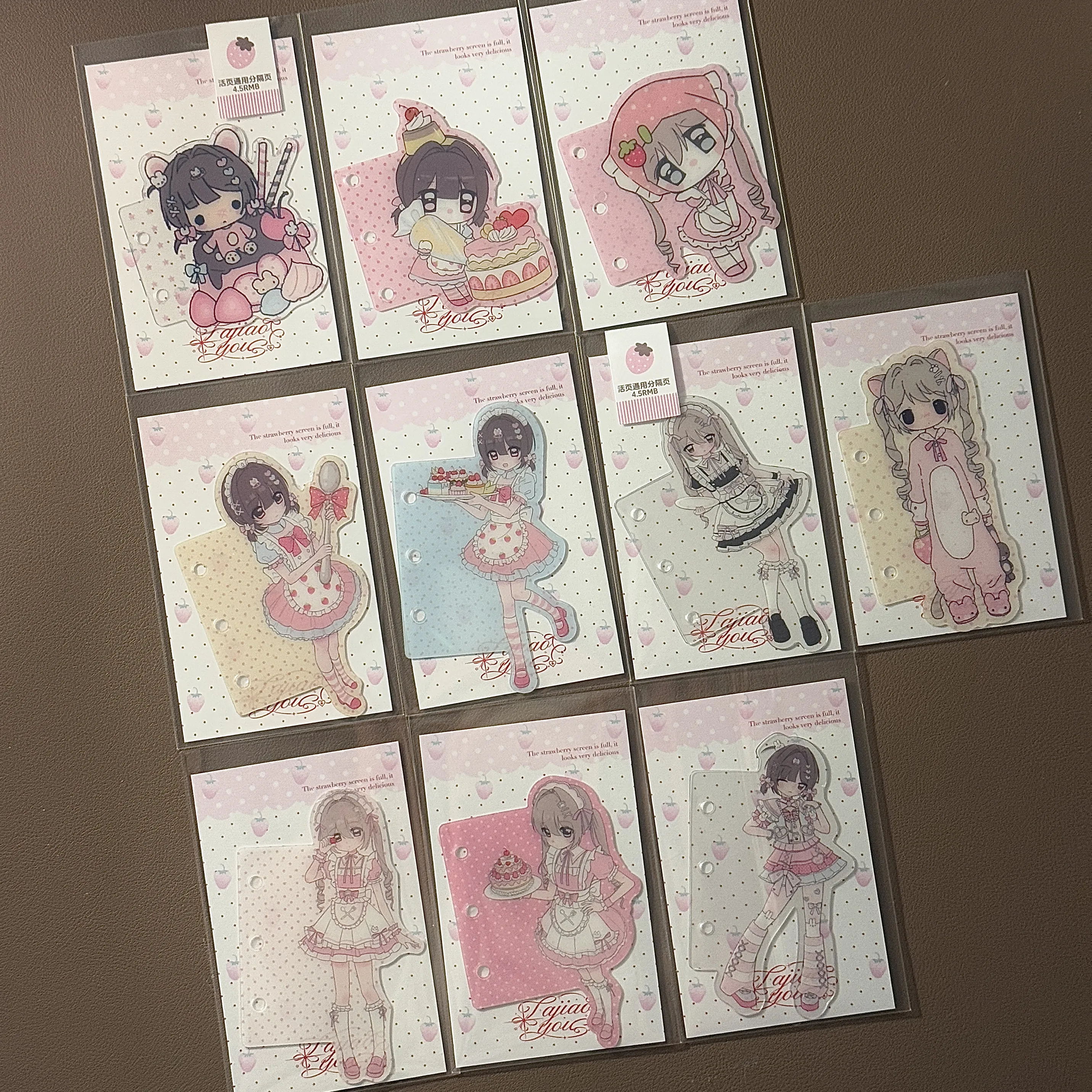 Sweet Girl Divider for Planner Cute Anime Binder Index Tabs PVC A5 A6 A7 M5 Journal Dividers Ring Notebook Stationery