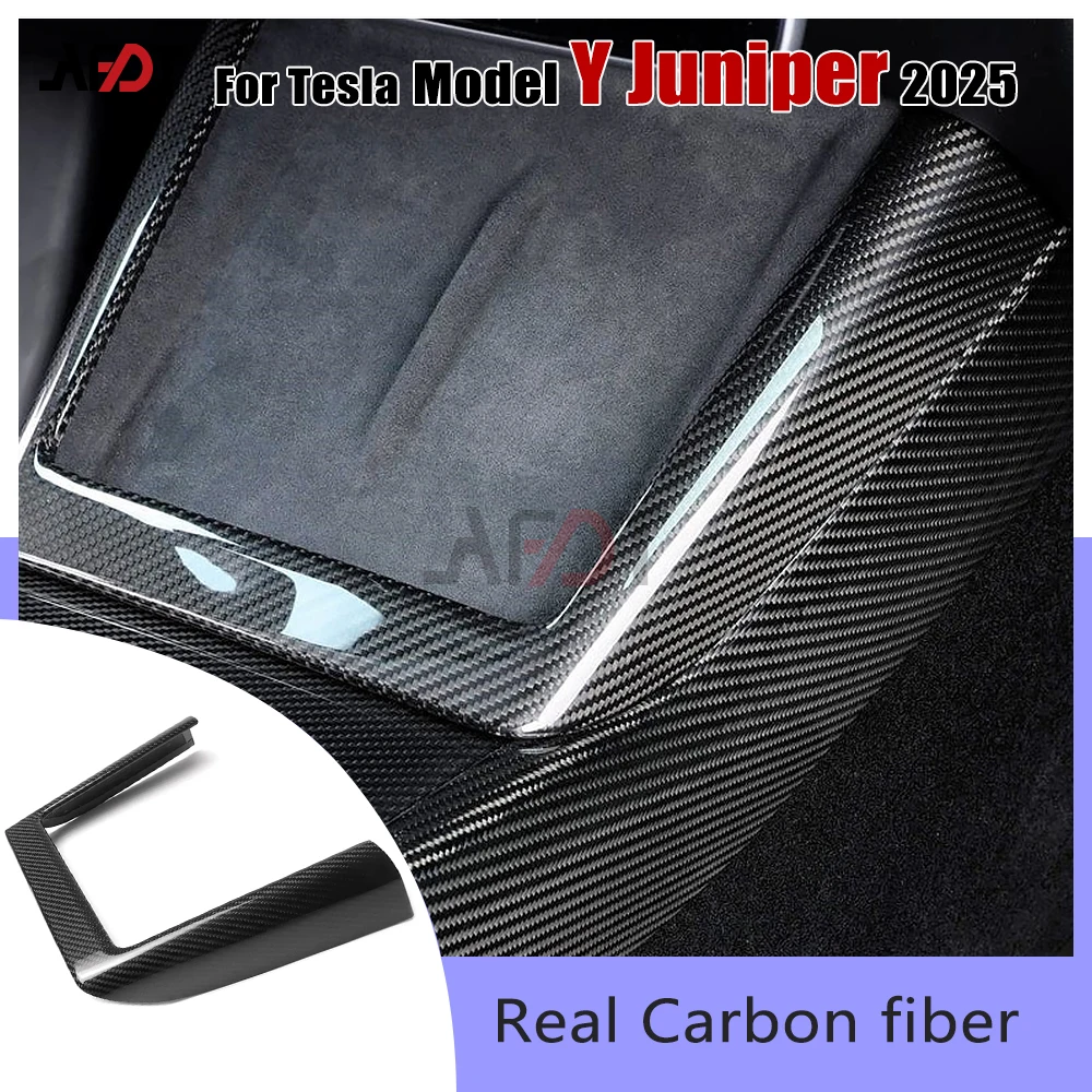

AFDT For Tesla Model Y Juniper 2025 Carbon Fiber Car Interior Center Console Wireless Charging Frame Cover Accessories