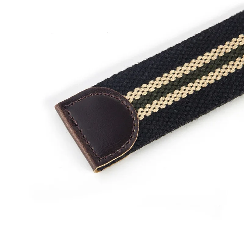 Ceinture en toile à rayures lisses pour hommes, sangle en tricot, métal Navy Seal, environnement militaire, ceinture de taille unisexe