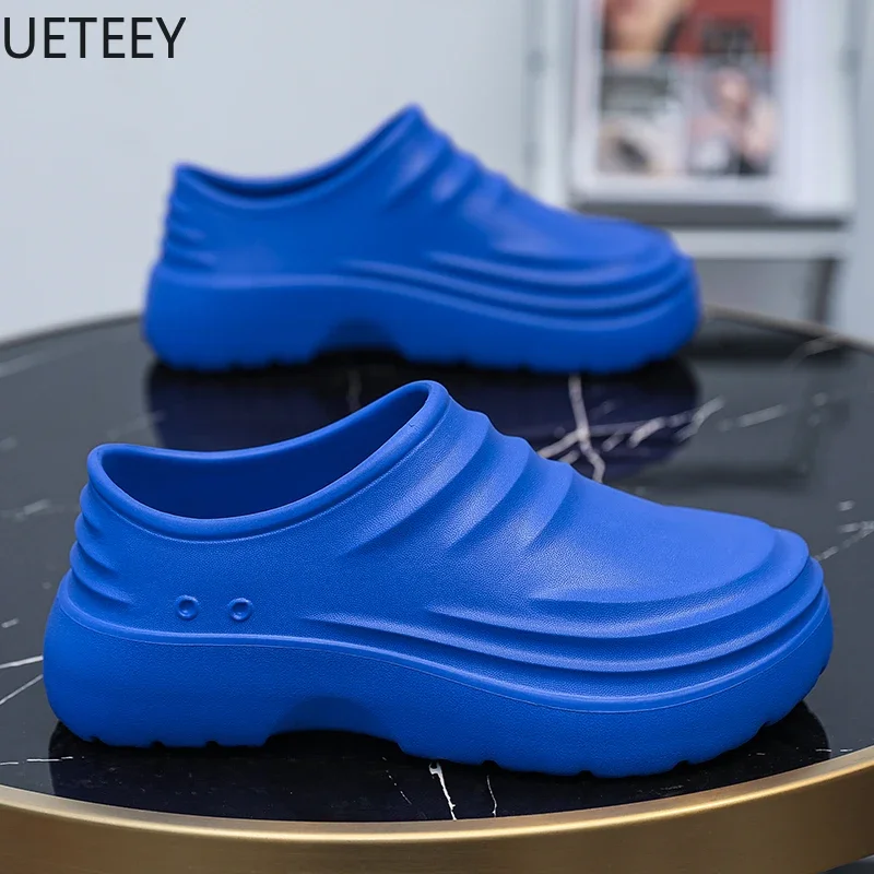 Slippers for Home Man Chef Shoes Winter Slippers Round Toe High-elastic Trendy All-match Explosive Style UETEEY Fashion Popular