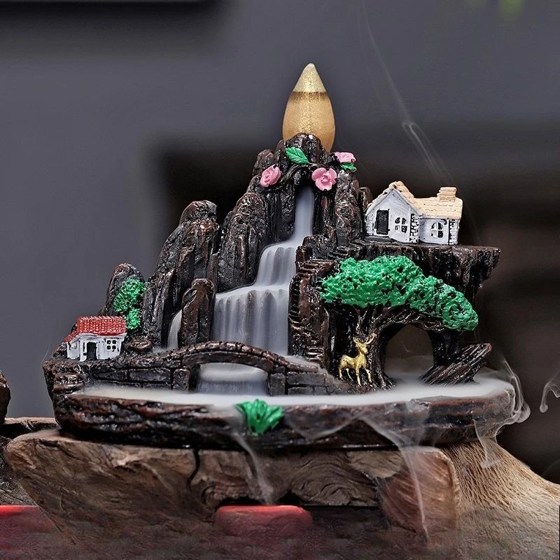 

Resin Reflowable Incense Holder Left Right Incense Burner Bedroom Living Room Coffee Table Office Home Decor GiftsTea Room New