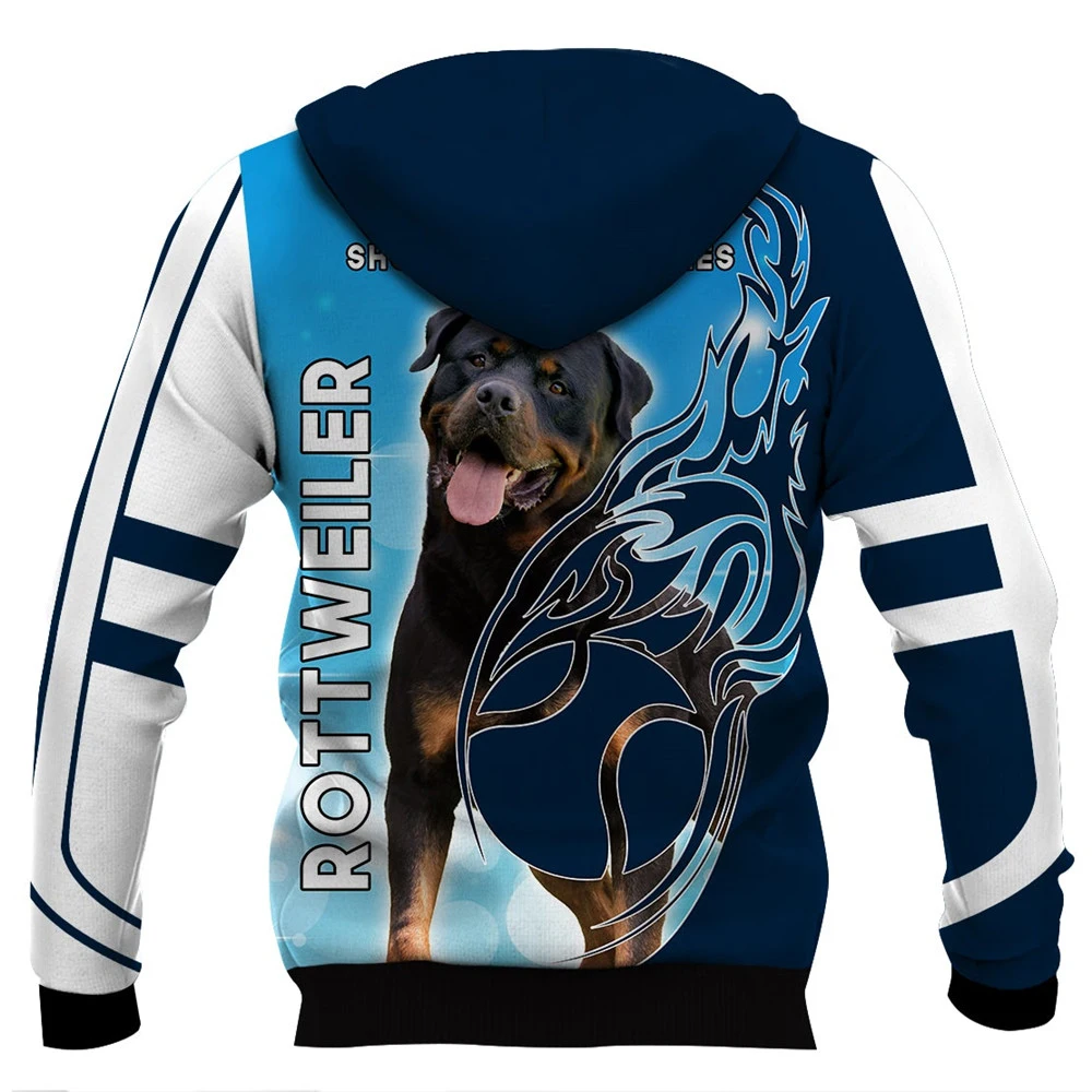 HX Animals Hoodies 3D Graphic Totem Dog Rottweiler Printed Sweatshirts Pullover Tops Casual Harajuku Streetwear Dropshipping