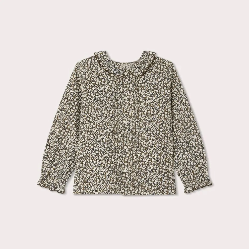 

kids girls clothes baby tops cotton shirts fashion clothes girls French retro printed long sleeved shirt