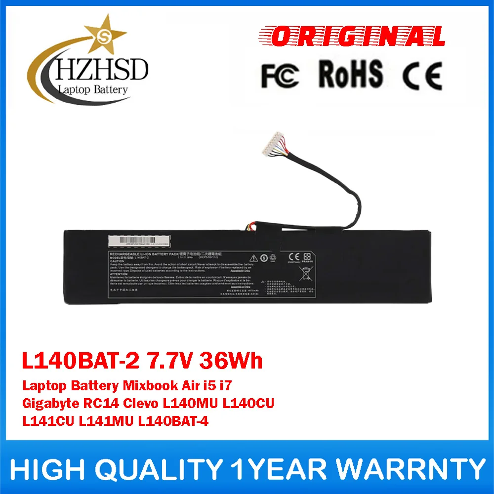 

L140BAT-2 7.7V 36Wh Genuine Original Laptop Battery For Thunderobot 911 Mixbook Air i7 Gigabyte RC14 Clevo L140MU L140CU L141CU