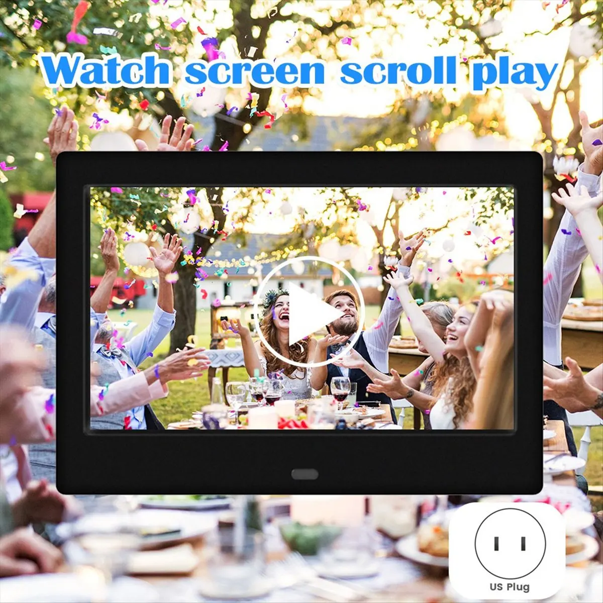 

【SHOP-NOW】7-дюймовая цифровая фоторамка HD 800x480 со светодиодной подсветкой, умная электронная фотоальбом, ЖК-фоторамка с пультом дистанционного управления, вилка стандарта США A
