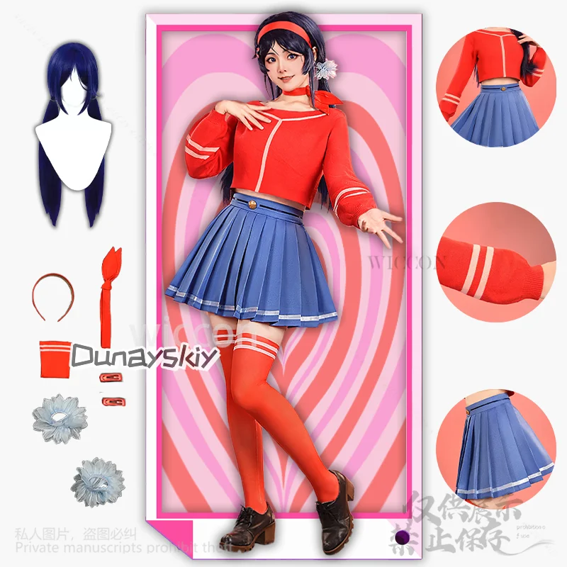 ميتا متا كوسبلاي أنيمي لعبة الرعب MiSide جودة عالية زي شعر مستعار الدعامة فستان للفتيات امرأة الهالوين عيد الميلاد مخصص #1