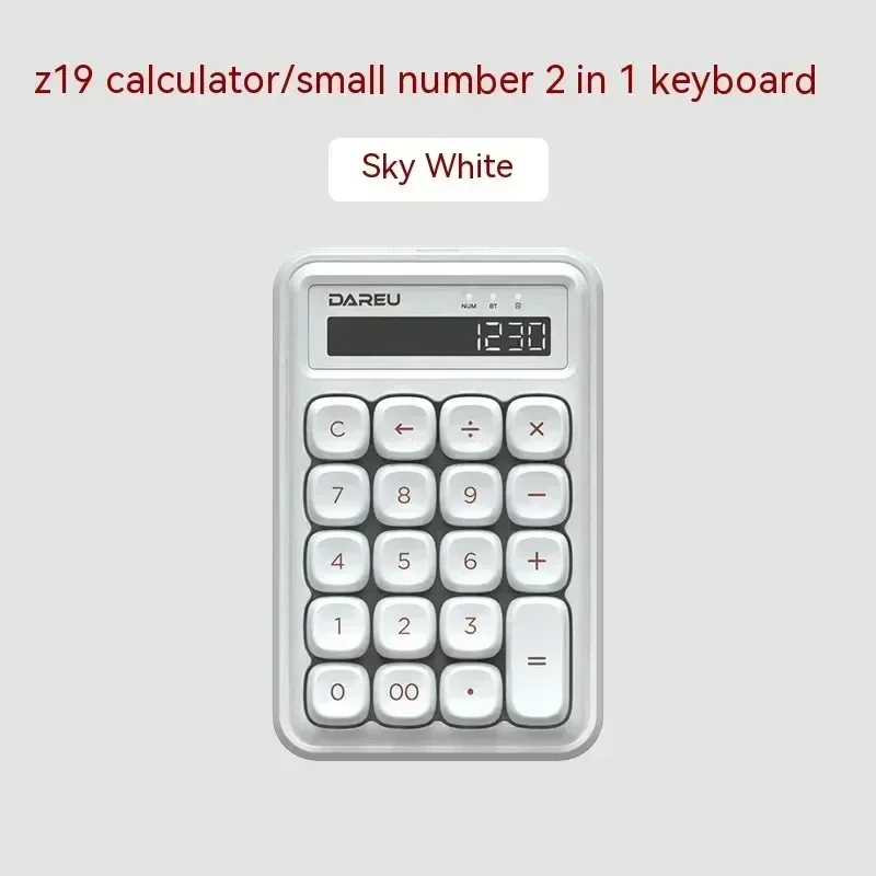 Dareu Z19 Number Keypad Mini Calculators 19keys 2 Mode Wireless Bluetooth 2 In 1 Portable Accessory Gift Cute Mechanical Keypad