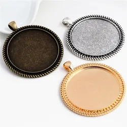 5pcs/lot 40mm Inner Size Antique Bronze and Silver Plated New Fashion Style Cabochon Base Setting Charms Pendant