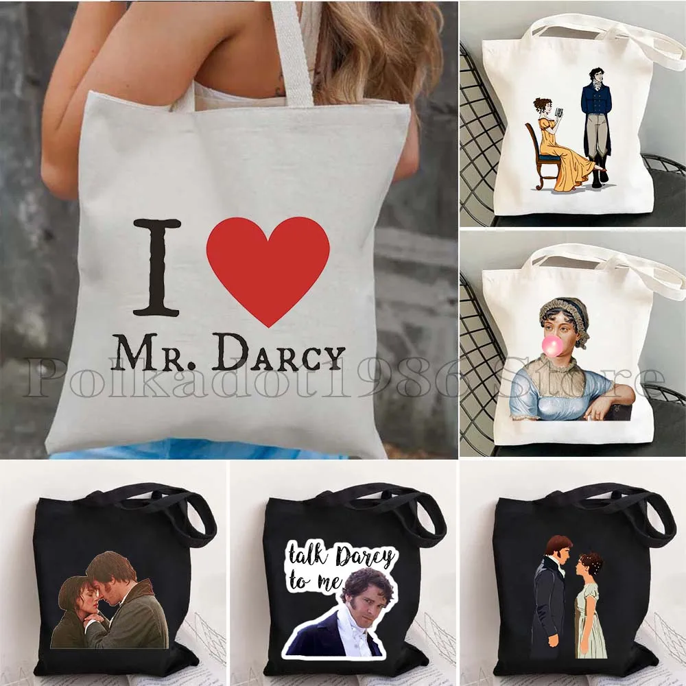 

Pride and Prejudice Tote Bag Obstinate Headstrong Girl Jane Austen Books Gifts Darcy Elizabeth Bennett Canvas Casual Eco Handbag