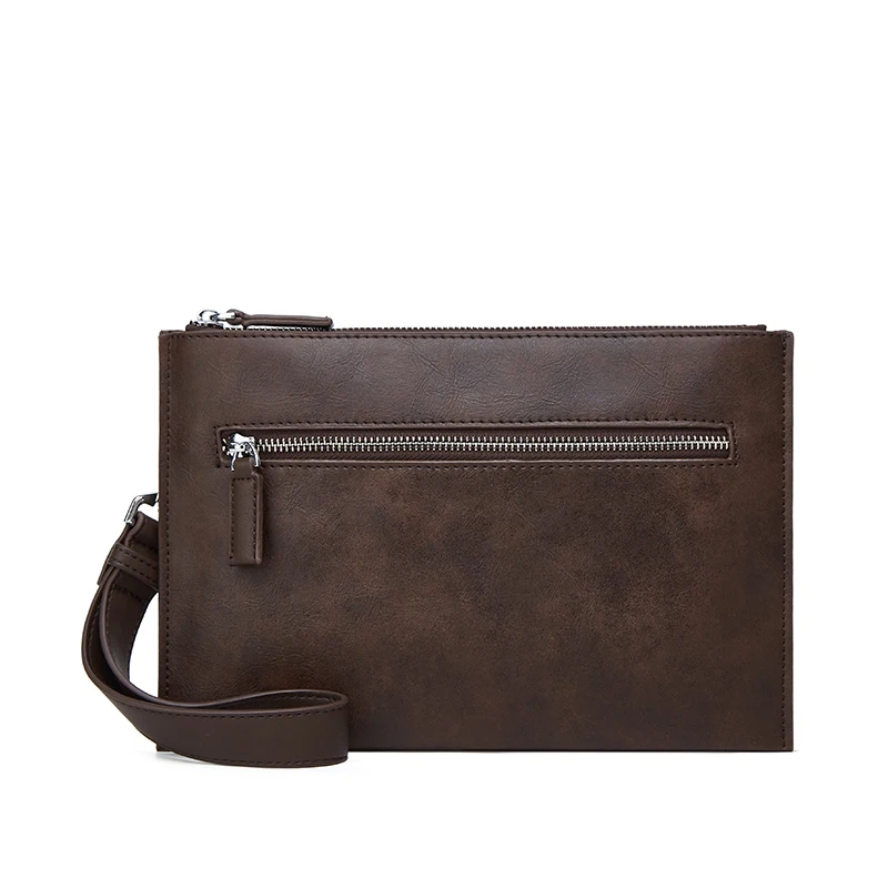 Bolsa clutch vintage de couro PU para homem