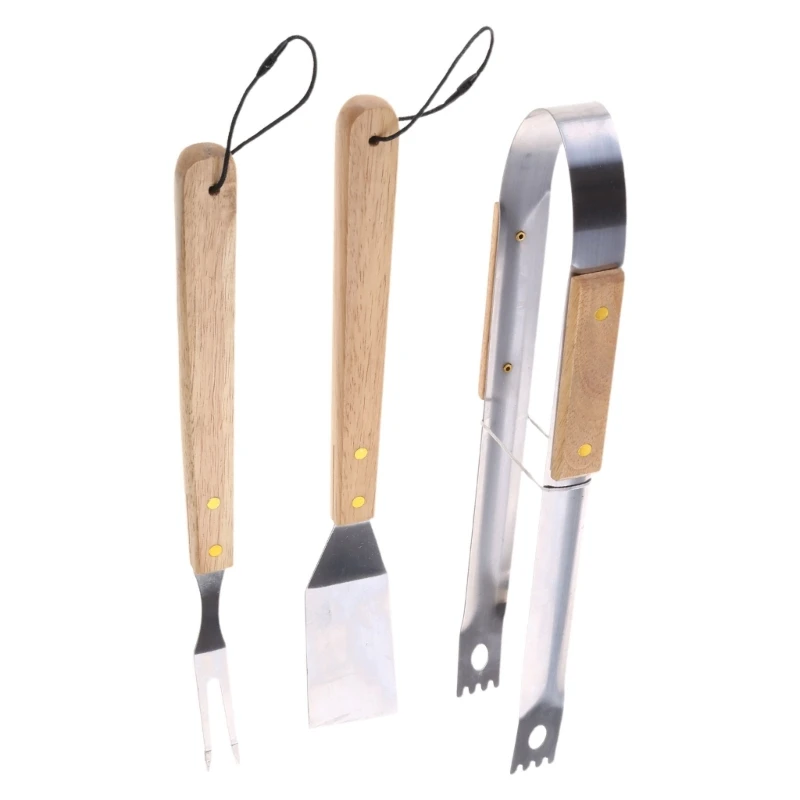 

BBQ Tool Set Grilling Tool Spatulas, Fork, Tongs NonSlip Grilling Accessories Drop shipping