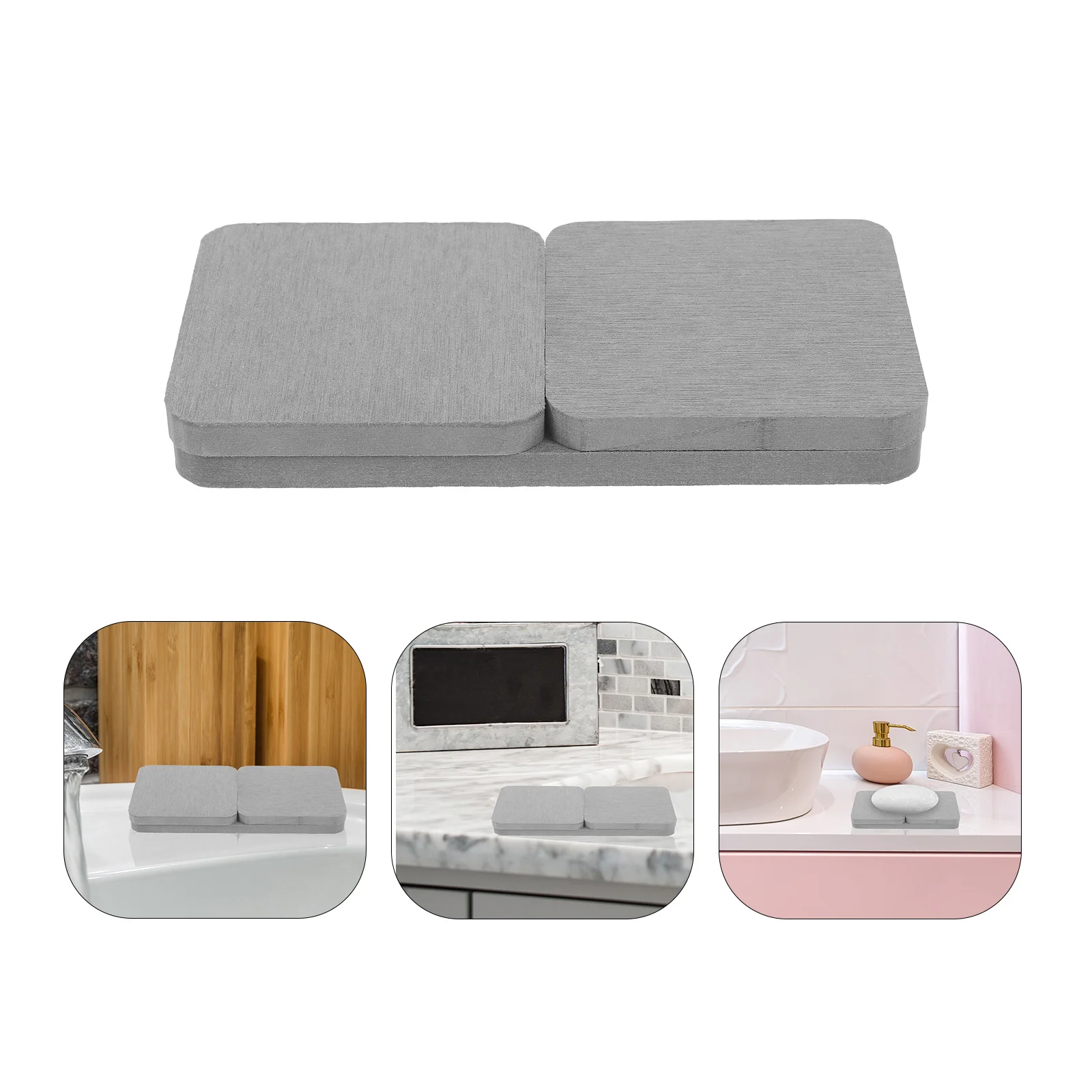 

3Pcs Diatomite Coaster Absorbent Non-Slip Soap Holder Water Drying Pad for Bathroom Kitchen Cup Glass Mug Plant Makeup Bottle