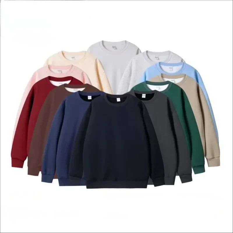 

Свободная повседневная толстовка, мужская однотонная осенне-зимняя популярная простая и удобная толстовка унисекс с круглым вырезом