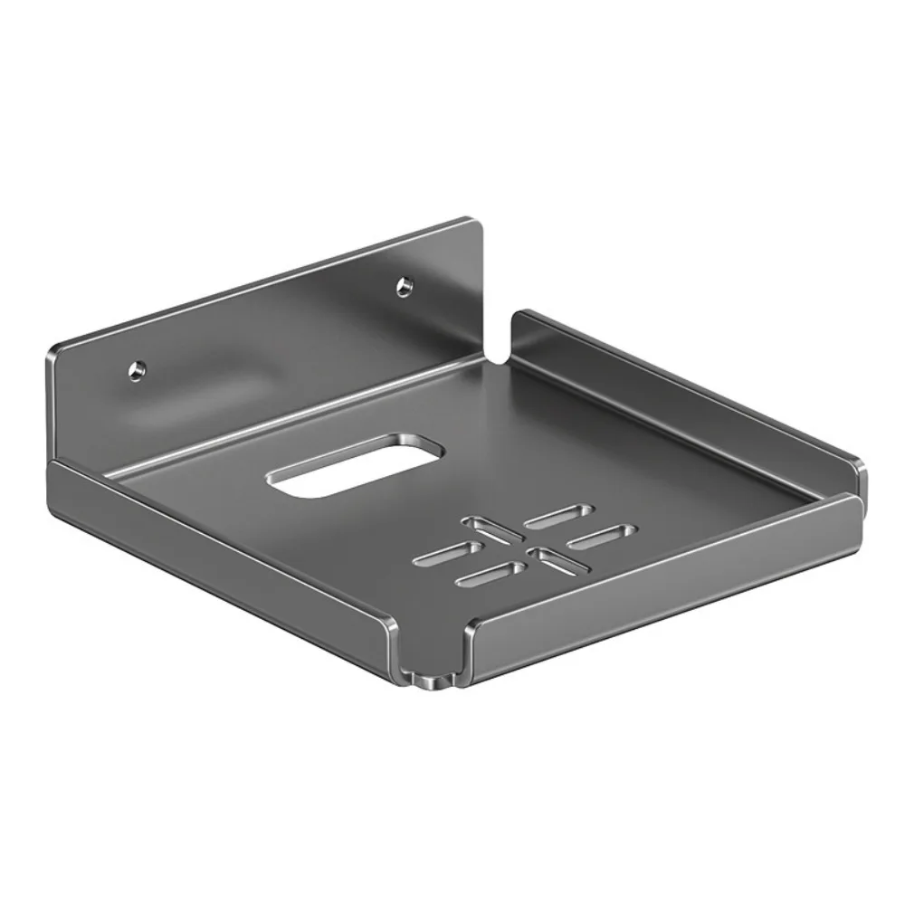 Creative Stainless Steel Wall Mounted Storage Rack Space Saving No Drill Projector Rack WiFi Router Shelf Living Room
