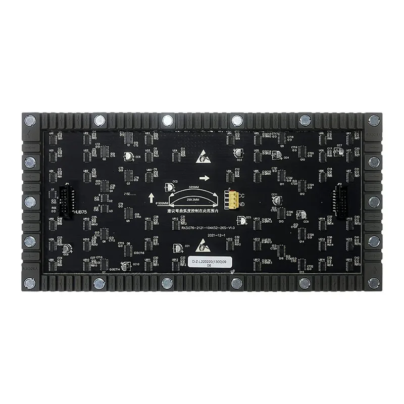 Módulo de exibição LED macio interno P3.076 Módulo flexível colorido 320x160mm 104x52 pixels SMD para outdoor LED