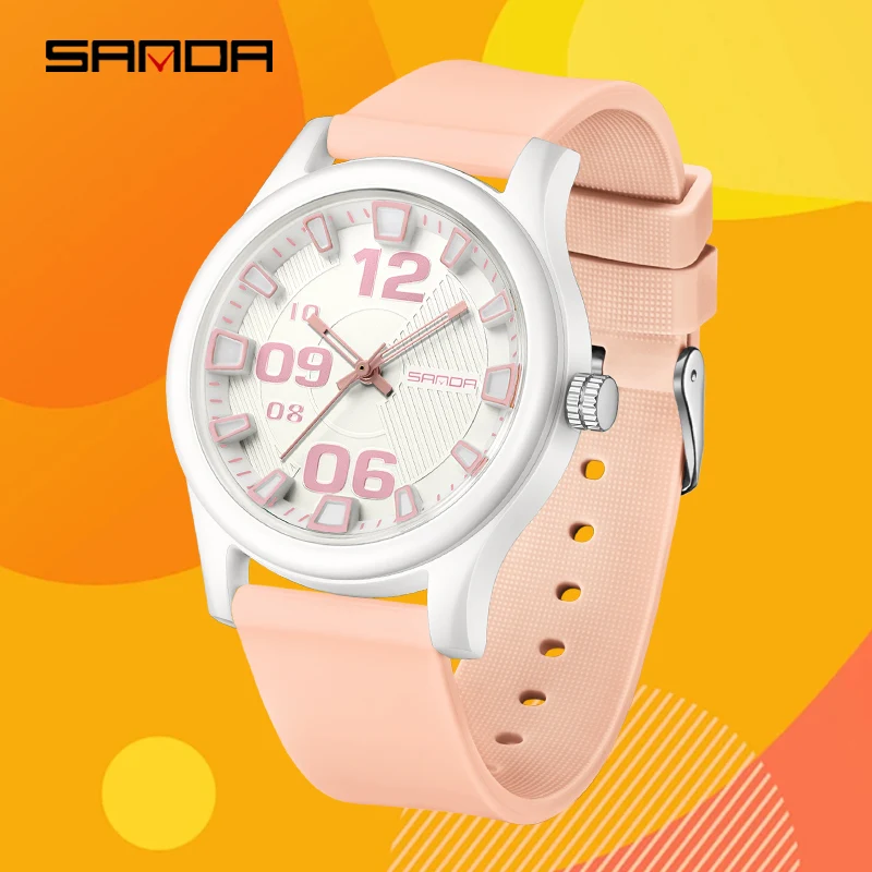 2024 Moda Sanda 3252 Top Brand Trend Ladies Boys Student Gift Young Watch Sports 50m Waterproof Casual Clock Relogio Feminino