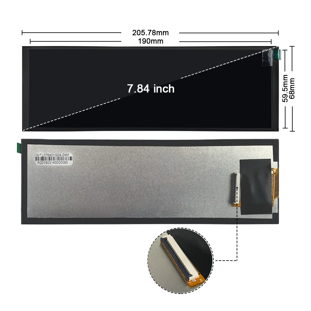 Wisecoco PC 모니터링 보조 화면, 라즈베리 파이 4 Aida64 용 와이드 스트레치 바 LCD 디스플레이, IPS 1280x400, 7.84 인치