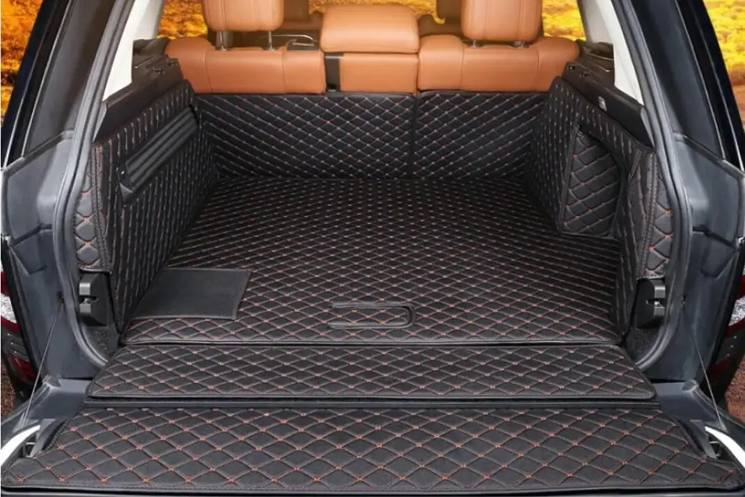 Image of Maßgefertigte Komplettset-Kofferraummatten für Land Rover Range Rover L405 2021-2013, Laderaumauskleidung, Kofferraumteppiche für Range Rover 2015
